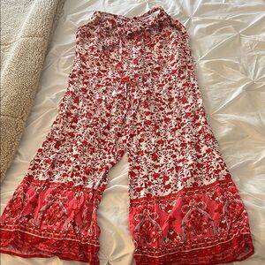 Floral Red Women's Stretch Pants